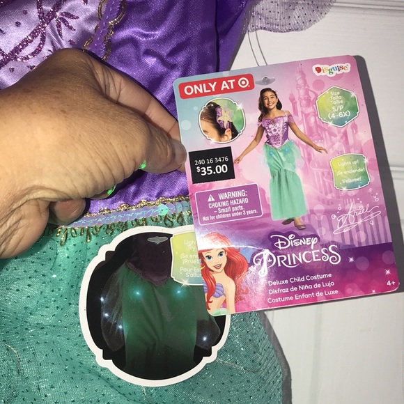 NWT Girl’s Disney Light-Up Ariel Costume - Picture 5 of 14